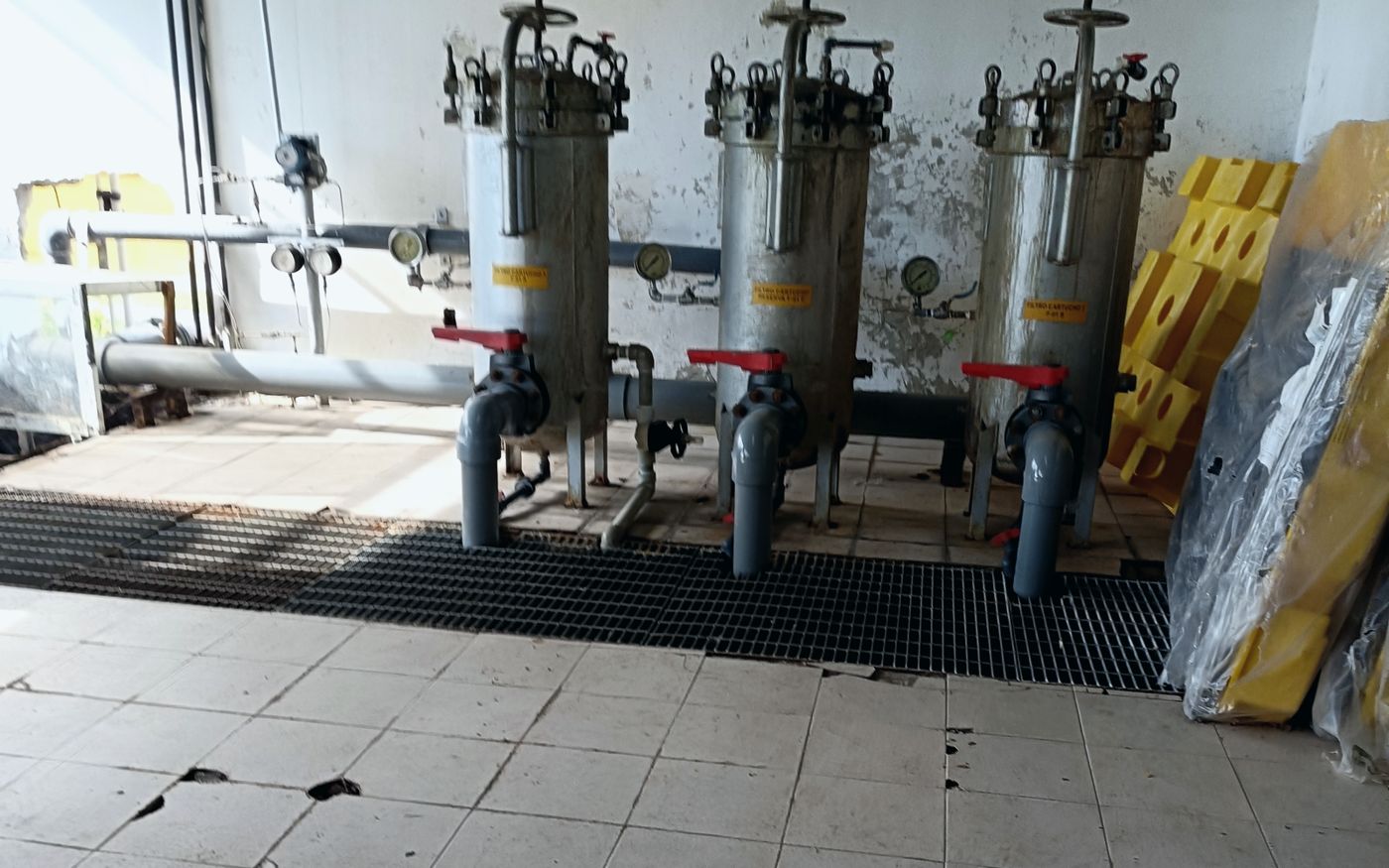 Carcasas de filtración operando en planta